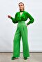 Waist Detailed Pocket Trousers - Green - 2