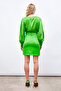 Mini Satin Skirt with Waist Detail - Light Green - 6