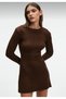 Women's Anthracite Crew Neck Klos Mini Ribbed Winter Knitwear Dress - 3