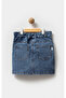 Girl's Waist Stone Embroidered Lycra Denim Jeans Skirt - 3