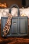 Black Color Stylish and Modern Design Women's Hand and Shoulder Bag with Scarf Detail - 6