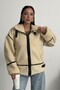 Viral Teddy Plush Beige Biker Jacket - 5