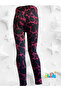 Jacquard Lycra Knitted Fabric Winter Black Pink Patterned Girls Leggings - 7