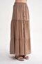 4662 Women's Button Detailed Gathered Modal Skirt Soil - 5