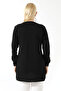 Women's Black Comfortable Fit Pocketed Knitwear Cardigan - 7