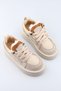 Beige Suede Lace-Up Girl's Boots |   New Season Children's Boots with Fur Inside & Orthopedic, Size 31-35 - 2