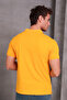 Men's Slim Fit Slim Fit Cotton Soft Texture Breathable Fabric Non Curling Collar Yellow Polo Neck T-Shirt - 6