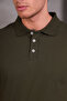 Men's Slim Fit Slim Fit Cotton Soft Texture Breathable Fabric Non Curling Collar Khaki Polo Neck T-Shirt - 4