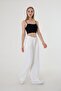 Woman's white pleated detail Palazzo Pants - 3