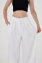 Woman's white pleated detail Palazzo Pants - 5