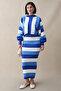 Bat Sleeve Cobalt Blue Knitwear Set - 3