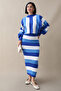 Bat Sleeve Cobalt Blue Knitwear Set