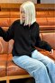 Black Comfortable Fit Buttoned Knitwear Women's Cardigan Mg2552 - 2