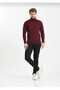 Burgundy Full Fisherman's Wool Men's Sweater - 2