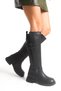 Norivelle Black Leather New Season Buckle Detailed Stylish Style Daily Comfortable Fit Boots - 5
