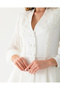 Lace Embroidered Ruffled Jacket Two-Piece Suit - 6
