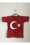 Unisex Kids Red Moon Star Printed Flag T-Shirt