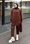 Scuba Hijab Suit with Side Snap Detail Brown