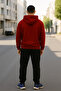 Vengeance Burgundy Hooded Oversize Unisex Sweatshirt - 3