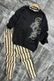 Emoji Printed Striped Sports Boy Suit - 4