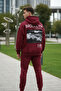 Vengeance Burgundy Hooded Oversize Unisex Sweatshirt