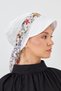 Cream Hat Hijab Bonnet Cut Fiber Patterned Chiffon Belted 1902_40 - 4