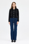 7265 Buttoned Stone Cardigan Black - 7