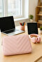 13-13.6 Inch MacBook Air Pro Compatible Leather Laptop Bag - Protective Case and Laptop M2 M3 - Light Pink - 6