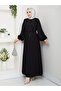 Modest Dress with Diamond-Shaped Stone Pattern - 3