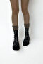 Black Patent Leather Thick Sole Stretch Women's Boots P9020 - 2