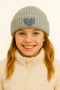 Gray Children's and Youth Beret Silvery Gray Heart Punch Pattern Luxury Wool Hat Christmas Gift