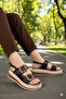 319 -Orthopedic Sole Double Buckle Wedge Heeled Sandals - 6
