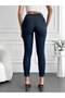 Women's High Waist Skinny Navy Blue Power Lycra Slim Leg Jeans - 2