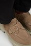 Gloria Women's Genuine Leather Loafer Belted Buckle Mink Suede Shoes - 4