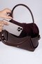 2 Pieces Black Burgundy Puppy Bag with Extra Front Lock Detail Women's Shoulder Bag Width;30Cm Length;25Cm - 7