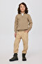 Boy's Stand Collar Half Zipper Beige Knitwear