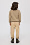 Boy's Stand Collar Half Zipper Beige Knitwear - 7