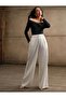 New Product Women's Off-The-Shoulder Front Knotted Sandy Fabric Long Sleeve Blouse 0033 - 5