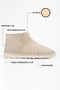 Women's Upps Beige Short Suede Flat Boots with Furry Inside - 5