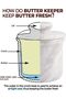 Marble Butter Keeper with Lid 4.25" White – Handmade French Crock for Countertop Butter Storage - 4