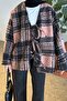 Tie-Up Cashmere Plaid Kimono Pink - 3