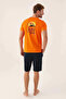 Orange Father and Son Bermuda Set