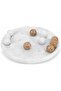 Marble Tic Tac Toe 10" Inches White and Coral | Brain Teaser Game | Handcrafted | Stylish Decor