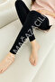 Women's Black Plush Winter Stretchy Soft Thermal Leggings - 3