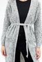 6800 Belted Cardigan with Pockets Gray - 4