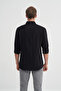 Regular Fit Woven Cotton Line Textured Long Sleeve Shirt - 3
