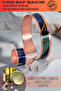Women's Copper Bracelet Ring Set - Elisa Model Special Edition Metal Box and Quartz Stone