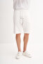 Slim Fit Narrow Leg Textured Cotton Bermuda Shorts - 2