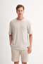 Relax Fit Crew Neck Textured Knitted T-Shirt - 2