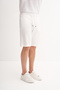 Slim Fit Narrow Leg Textured Cotton Bermuda Shorts